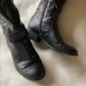 Black calf high boots, size 8.5